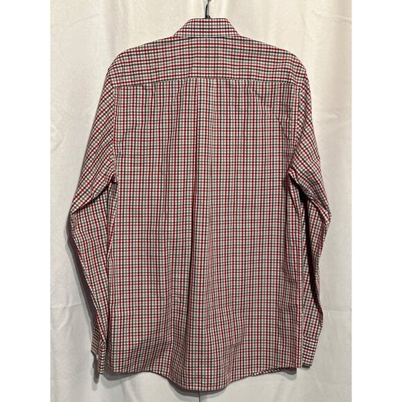 Arizona Cardinals Cutter & Buck Mens Long Sleeve Button-Down Plaid Shirt Red/Whi - Picture 2 of 10